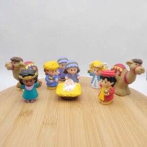 Fisher Price Little People Nativity Set 9 Piece Christmas Manger Figures Lot